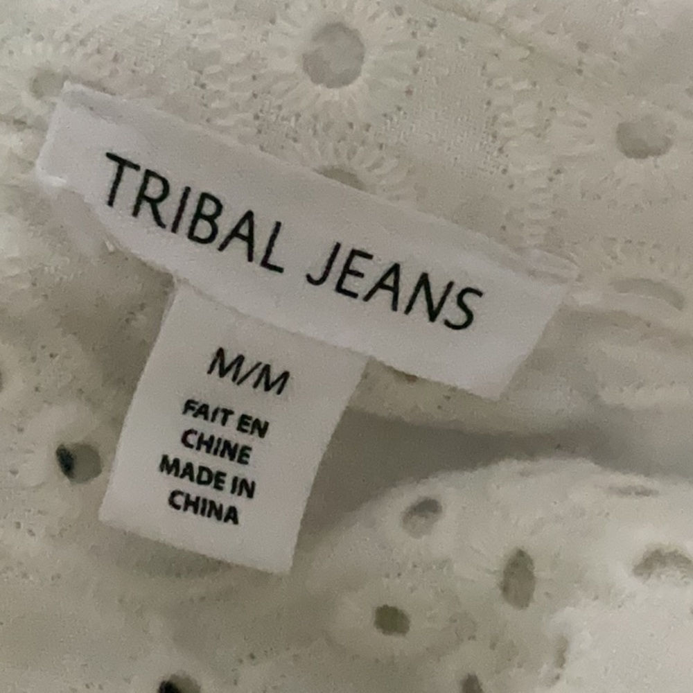 White Eyelet Button Down Cotton Jacket - image 3